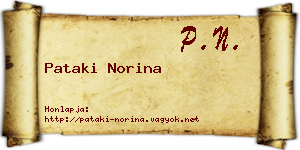 Pataki Norina névjegykártya